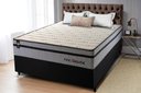 Ver imagem 1 de Conjunto Cama Box Casal c/ Molas Ensacadas Preston Preto 138x188x71