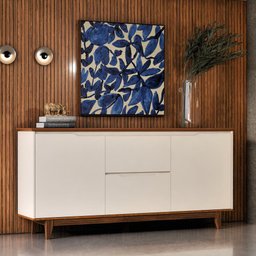 Buffet 2 Portas Flow:off White/freijo - 1
