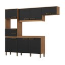 Ver imagem 2 de Cozinha Compacta 1 Balcão com Tampo 1 Armário Alto e 1 Armário Aéreo 2 Gavetas 7 Portas