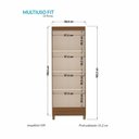 Ver imagem 5 de Armário Multiuso 2 Portas com Pés Marrom/Jequitibá/Off