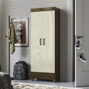 Ver imagem 1 de Armário Multiuso 2 Portas com Pés Marrom/Jequitibá/Off