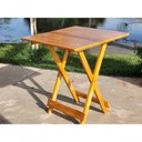 Ver imagem 3 de Mesa Dobrável 70x70 com 4 Cadeiras de Madeira Dobrável Retrátil Mel