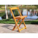 Ver imagem 2 de Mesa Dobrável 70x70 com 4 Cadeiras de Madeira Dobrável Retrátil Mel