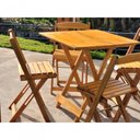 Ver imagem 4 de Mesa Dobrável 70x70 com 4 Cadeiras de Madeira Dobrável Retrátil Mel