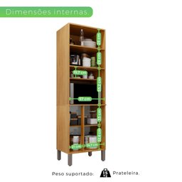 Armário Paneleiro 4 Portas 3 Prateleiras Amanda - 5