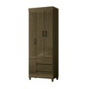 Ver imagem 3 de Guarda Roupa 3 Portas 2 Gavetas com Pés Marrom/Jequitibá