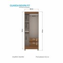 Ver imagem 4 de Guarda Roupa 3 Portas 2 Gavetas com Pés Marrom/Jequitibá