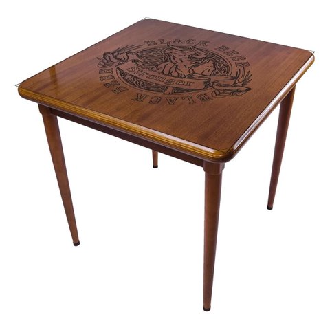 Mesa de Jantar Quadrada 80x80cm Tampo Naval 40mm 4 Lugares Cozinha Bar - Black Beer - Natural