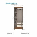 Ver imagem 4 de Guarda Roupa 3 Portas 2 Gavetas com Pés Marrom/Jequitibá/Off