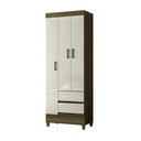 Ver imagem 3 de Guarda Roupa 3 Portas 2 Gavetas com Pés Marrom/Jequitibá/Off