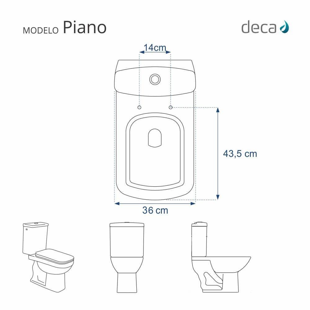 Assento Poliester Soft Close Piano Marrom Fosco para vaso Deca - 3