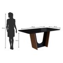 Ver imagem 5 de Conjunto Sala de Jantar Mesa 90x160cm T Vidro com 6 Cadeiras Madeira Maciça Tecido Joli Marrom/Tabaco/Preto