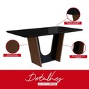 Ver imagem 6 de Conjunto Sala de Jantar Mesa 90x160cm T Vidro com 6 Cadeiras Madeira Maciça Tecido Joli Marrom Canela/Joli Creme/Vidro Preto