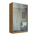 Ver imagem 1 de Guarda Roupa Solteiro 147x59,8x235cm Espelho 2 Portas de Correr Freijó Natural Rc2004 Emovell