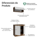 Ver imagem 4 de Conjunto Gabinete para Banheiro 80cm 3 Portas Rustic/Branco Vik Madesa 02