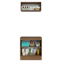 Ver imagem 5 de Conjunto Gabinete para Banheiro 80cm 3 Portas Rustic/Branco Vik Madesa 02