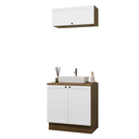 Ver imagem 2 de Conjunto Gabinete para Banheiro 80cm 3 Portas Rustic/Branco Vik Madesa 02