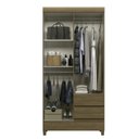 Ver imagem 2 de Guarda Roupa 4 Portas 2 Gavetas com Pés Marrom/Jequitibá