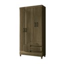 Ver imagem 3 de Guarda Roupa 4 Portas 2 Gavetas com Pés Marrom/Jequitibá