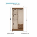 Ver imagem 4 de Guarda Roupa 4 Portas 2 Gavetas com Pés Marrom/Jequitibá