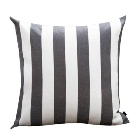 Coleção Náutica - Almofada Listras Preta Quadrada Tipo:completa