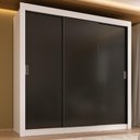 Ver imagem 1 de Guarda-roupa Casal Multimóveis Barcelona 3 Portas de Correr Cr35401 Branco/preto