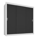 Ver imagem 2 de Guarda-roupa Casal Multimóveis Barcelona 3 Portas de Correr Cr35401 Branco/preto