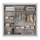 Ver imagem 4 de Guarda-roupa Casal Multimóveis Barcelona 3 Portas de Correr Cr35401 Branco/preto