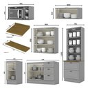Ver imagem 3 de Cozinha Completa Americana 7 Peças com Cristaleira Cinza - Móveis Henn Cinza