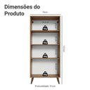 Ver imagem 3 de Cristaleira 70 cm 2 Portas de Vidro com Pés Cônicos Rustic/Crema/Rustic Vik Madesa