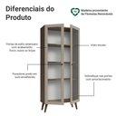 Ver imagem 4 de Cristaleira 70 cm 2 Portas de Vidro com Pés Cônicos Rustic/Crema/Rustic Vik Madesa