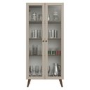 Ver imagem 5 de Cristaleira 70 cm 2 Portas de Vidro com Pés Cônicos Rustic/Crema/Rustic Vik Madesa