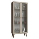 Ver imagem 2 de Cristaleira 70 cm 2 Portas de Vidro com Pés Cônicos Rustic/Crema/Rustic Vik Madesa