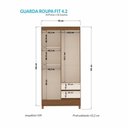 Ver imagem 4 de Guarda Roupa 4 Portas 2 Gavetas com Pés Marrom/Jequitibá/Off