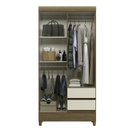 Ver imagem 2 de Guarda Roupa 4 Portas 2 Gavetas com Pés Marrom/Jequitibá/Off