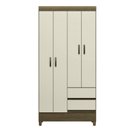 Ver imagem 5 de Guarda Roupa 4 Portas 2 Gavetas com Pés Marrom/Jequitibá/Off