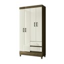 Ver imagem 3 de Guarda Roupa 4 Portas 2 Gavetas com Pés Marrom/Jequitibá/Off