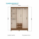 Ver imagem 4 de Guarda Roupa 6 Portas 2 Gavetas com Pés Marrom/Jequitibá