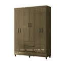 Ver imagem 3 de Guarda Roupa 6 Portas 2 Gavetas com Pés Marrom/Jequitibá