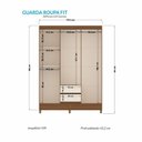 Ver imagem 4 de Guarda Roupa 6 Portas 2 Gavetas com Pés Marrom/Jequitibá/Off