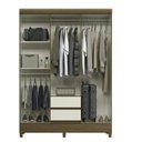 Ver imagem 2 de Guarda Roupa 6 Portas 2 Gavetas com Pés Marrom/Jequitibá/Off