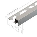 Ver imagem 3 de Perfil Listelo Firenze Aluminio Matte Acabamento Porcelanato 12mm x 10mm 3m Cinza/Marrom Fosco Viscardi