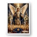 Ver imagem 1 de Quadro Quaresma de São Miguel com Presença Angelical Solene 50x70cm Moldura Branca
