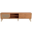 Ver imagem 3 de Rack para Sala de Estar Tv 60 Pol Porta Tela Natural 220cm Core D03 Freijó - Lyam Decor