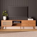 Ver imagem 2 de Rack para Sala de Estar Tv 60 Pol Porta Tela Natural 220cm Core D03 Freijó - Lyam Decor