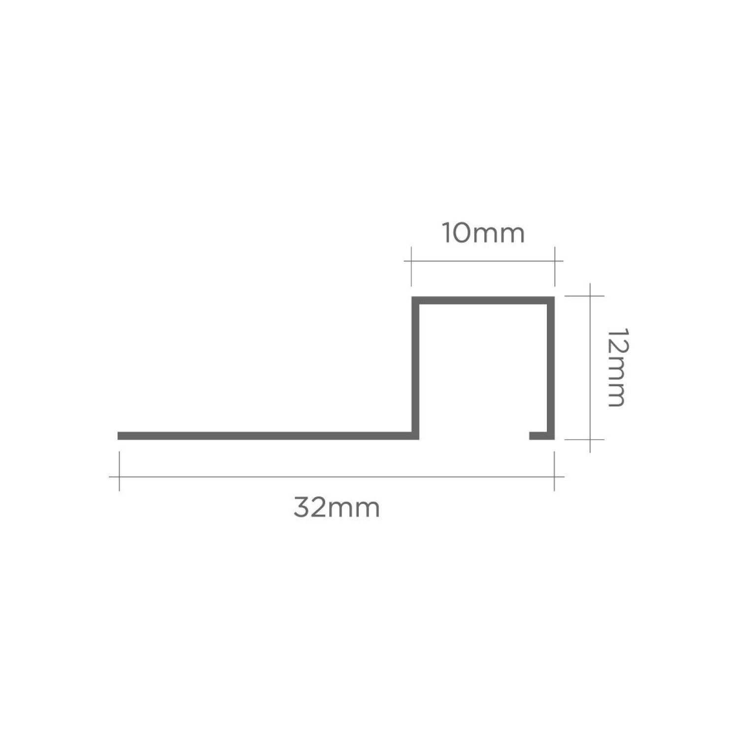 Perfil de Alumínio para Acabamento 10mm X 1,2cm Firenze Pedra Grafite Viscardi - 5