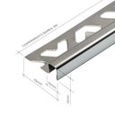 Ver imagem 7 de Perfil Listelo Firenze Aço Inox 304 Transição Piso Parede Acabamento 12mm x 10mm 3m Cinza/Brilho Viscardi