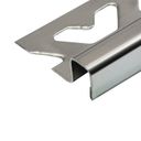Ver imagem 3 de Perfil Listelo Firenze Aço Inox 304 Transição Piso Parede Acabamento 12mm x 10mm 3m Cinza/Brilho Viscardi