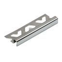 Ver imagem 2 de Perfil Listelo Firenze Aço Inox 304 Transição Piso Parede Acabamento 12mm x 10mm 3m Cinza/Brilho Viscardi