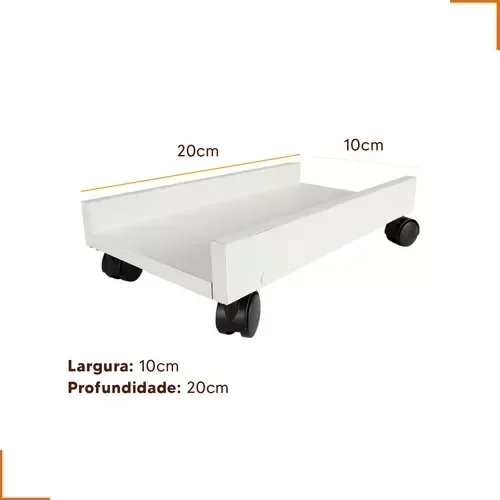 Suporte para Gabinete Cpu de Rodinha Branca - 3